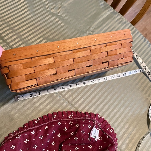 Longaberger Woven Basket with Burgundy Fabric Liner - Picture 8 of 12